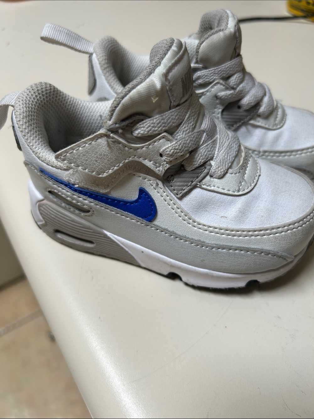 Nike White and Blue Kids Sneakers - Toddler Athletic Shoes
